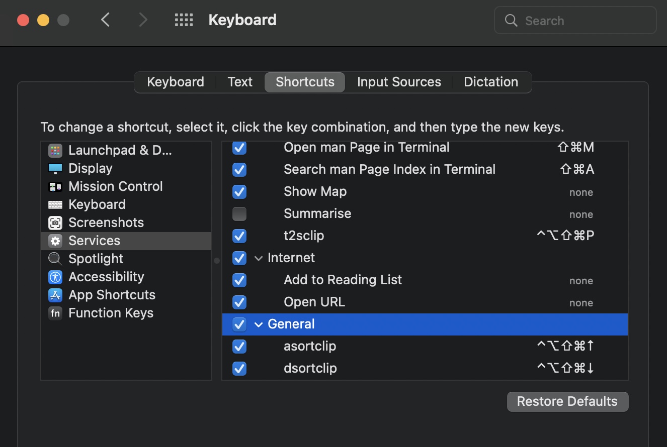 This is Keyboard Preferences where you can add your custom shortcut.